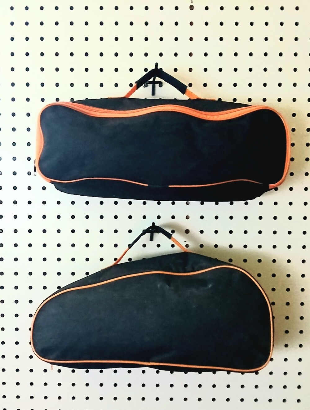 2 Tool Bags / Utility Totes, Zipper Closure. Orange & Black